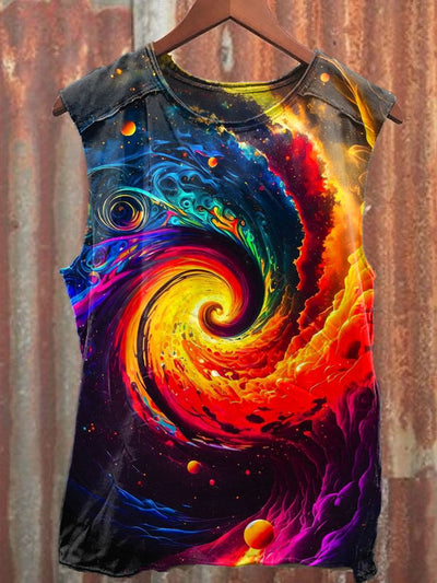 Unisex Magical World Art Illustration Printed Casual Tank Top