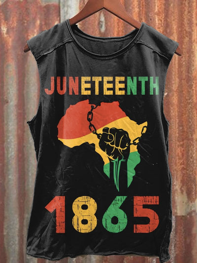 Unisex Juneteenth Independence Day Art Illustration Printed Casual Tank Top