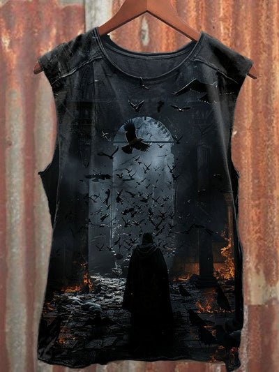 Unisex Dark God Art Illustration Print Casual Tank Top