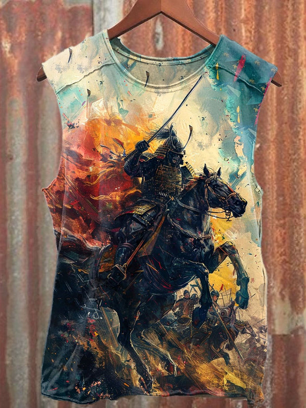 Unisex Armor War Horse Art Illustration Print Casual Tank Top