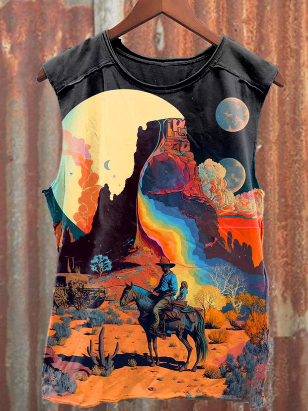 Unisex Fantasy Horse Art Illustration Print Casual Tank Top