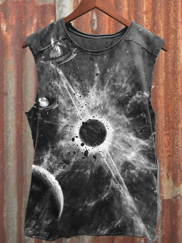 Unisex Wonders of the Universe Art Illustration Print Casual Tank Top