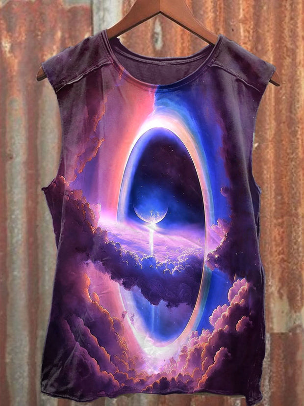 Unisex Wonders of the Universe Art Illustration Print Casual Tank Top