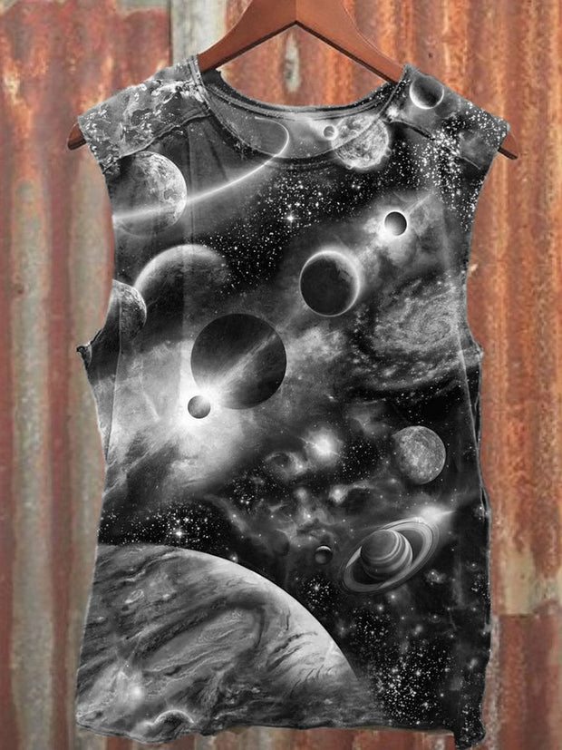 Unisex Wonders of the Universe Art Illustration Print Casual Tank Top