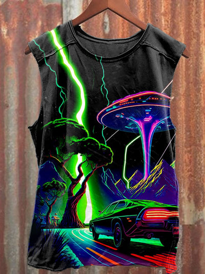 Unisex Fantasy Outer Space Art Illustration Printed Casual Tank Top