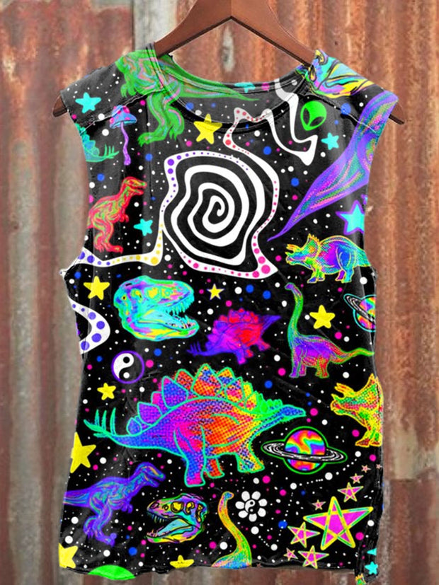 Unisex Fantasy Outer Space Art Illustration Printed Casual Tank Top