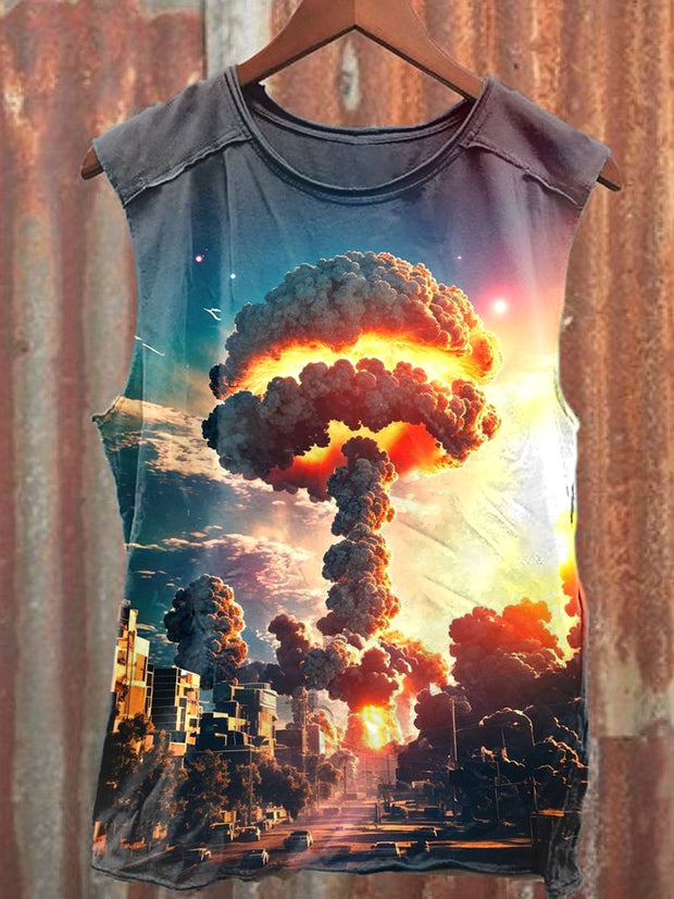 Unisex Fantasy Colorful Explosion Landscape Illustration Casual Tank Top