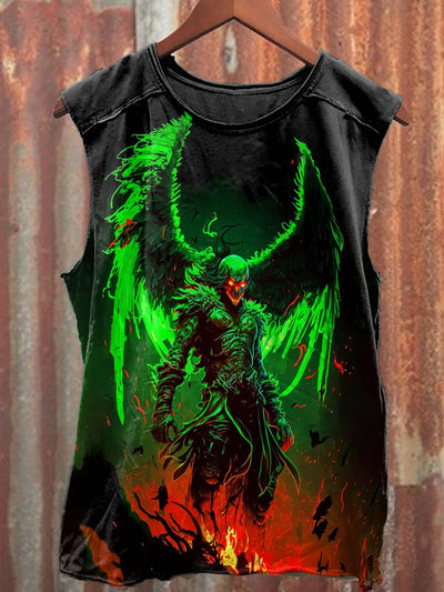 Unisex Fantasy Punk Monster Art Illustration Printed Casual Tank Top