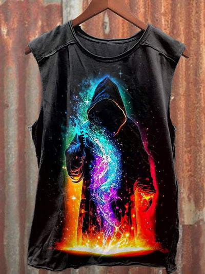 Unisex Fantasy Magic Art Illustration Print Casual Tank Top