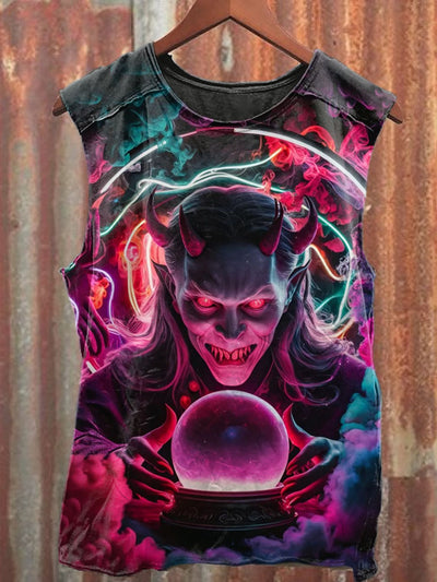 Unisex Vampire Art Illustration Print Casual Cotton Tank Top