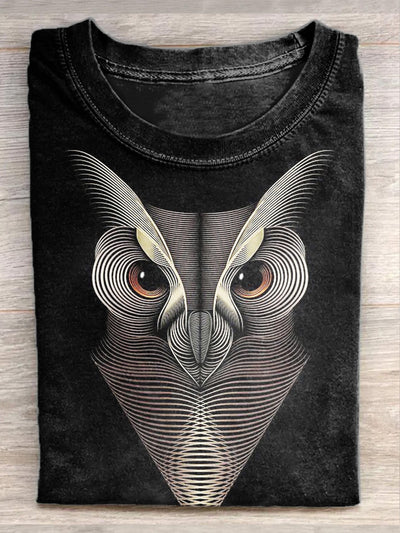 Unisex Naughty Owl Illustration Print T-Shirt