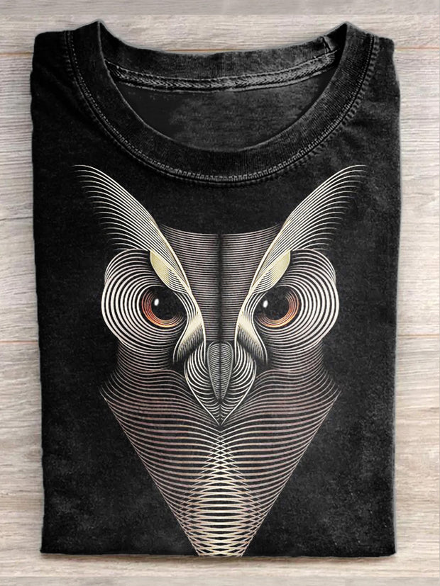 Unisex Naughty Owl Illustration Print T-Shirt