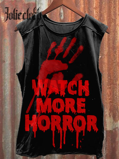 Unisex Horror Halloween Blood Art Illustration Printed Casual Cotton Tank Top