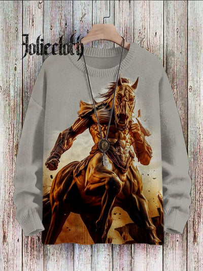 Unisex Centaur Art Illustration Printed Casual Sweatshirt