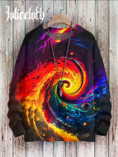 Unisex Fantasy Space Art Illustration Printed Casual Sweatshirt