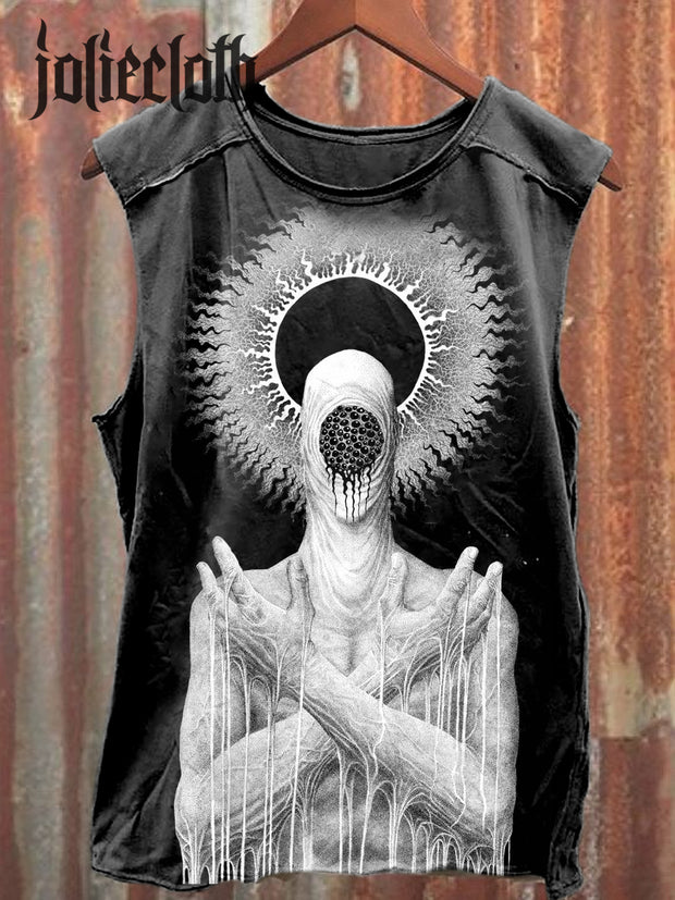 Unisex Meditation Art Graffiti Illustration Casual Cotton Tank Top