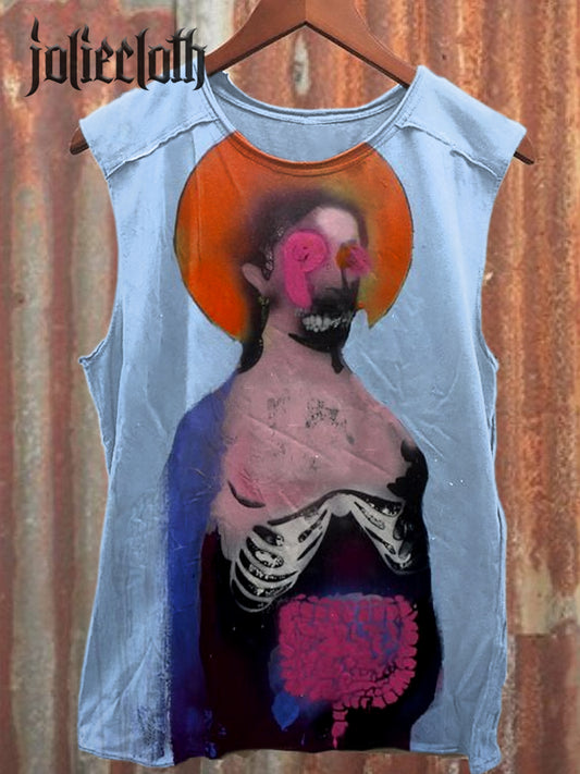 Unisex Christian Graffiti Illustration Printed Casual Cotton Tank Top