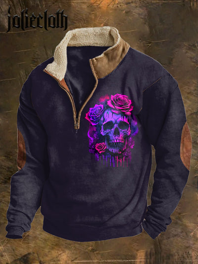 Men's Skull Printed Casual Thickened Sweatshirt