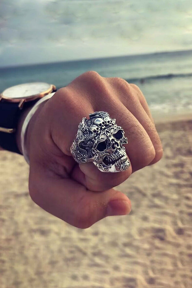 Gothic Punk Skull Ring