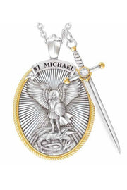 Creative Jesus Shield Knight Necklace Pendant Chain