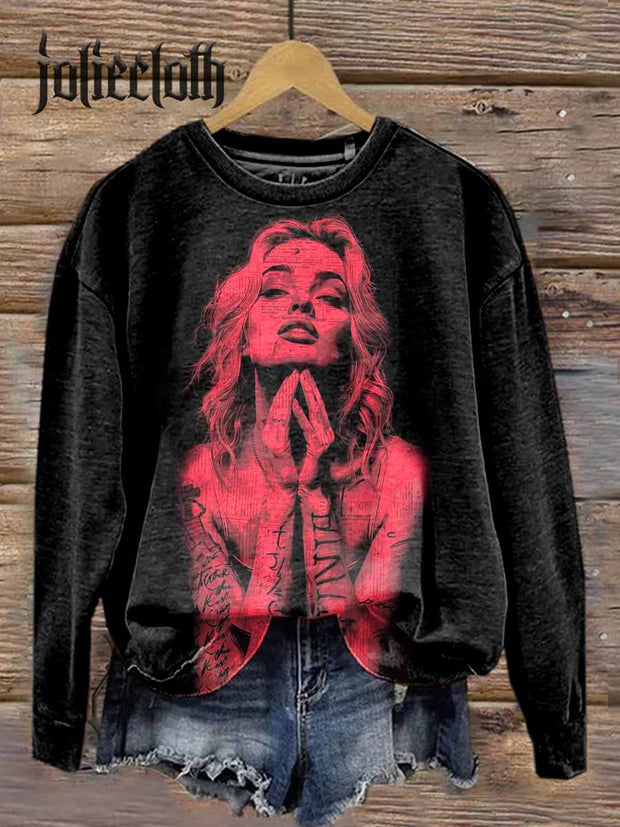 Unisex Sexy Beauty Art Illustration Casual Long Sleeve Sweater