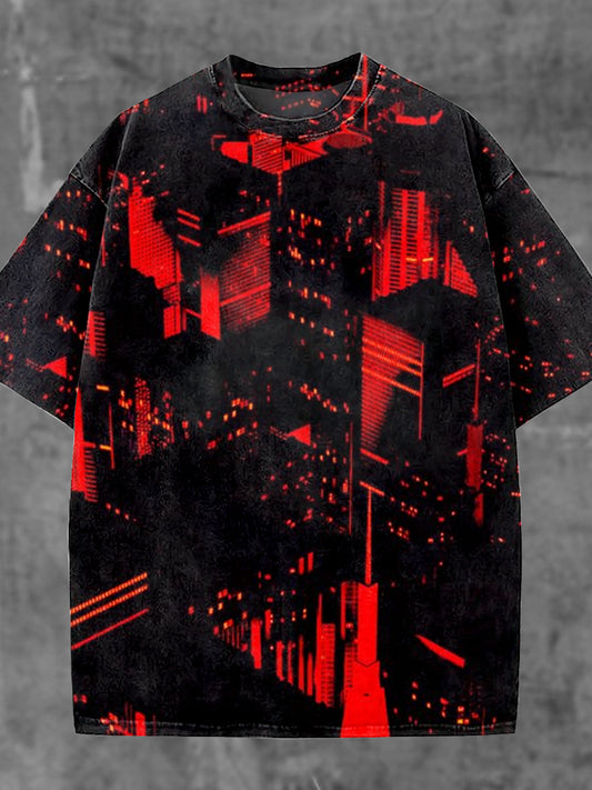 Unisex Horror World Illustration Printed Casual Cotton Short Sleeve T-Shirt