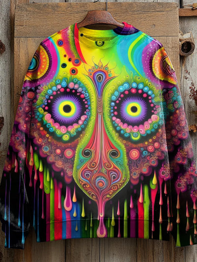 Unisex Mysterious Psychedelic Eyes Art Illustration Casual Long Sleeve Sweatshirt