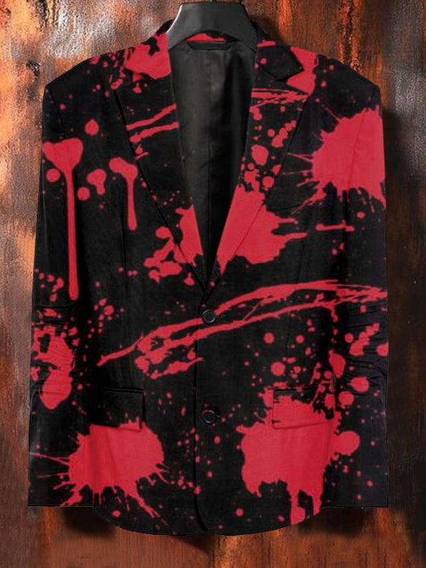 Men's Art Graffiti Illustration Printed Casual Suit Jacket