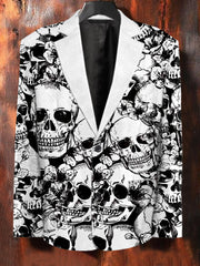 Men's Retro Skull Print Casual Suit