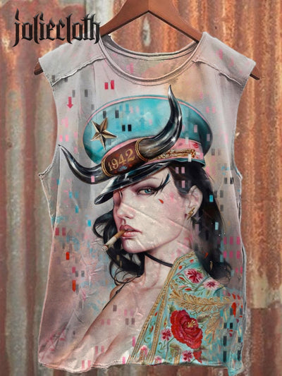 Unisex Sexy Beauty Art Illustration Casual Cotton Tank Top