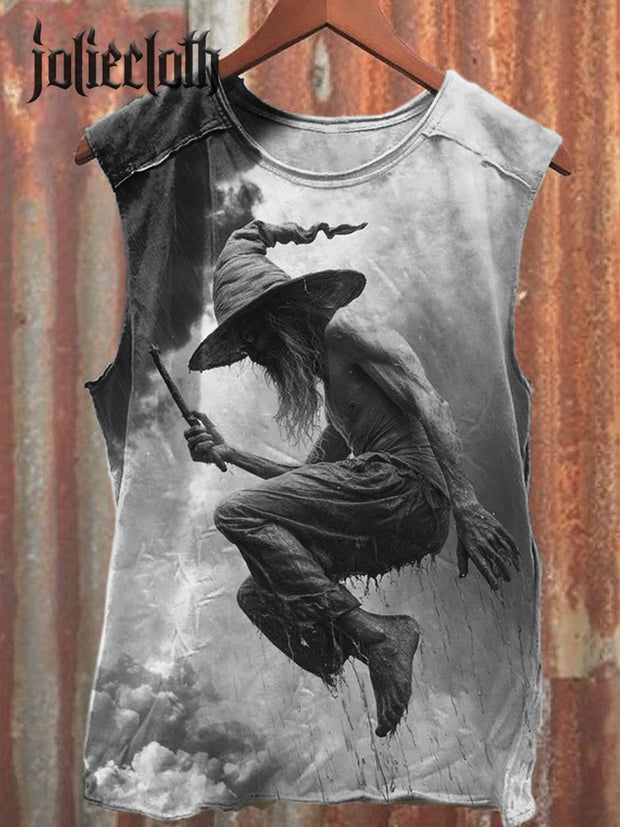 Unisex Magician Art Illustration Casual Cotton Tank Top