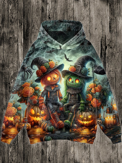 Unisex Halloween Pumpkin Art Illustration Graffiti Print Casual Long Sleeve Sweatshirt