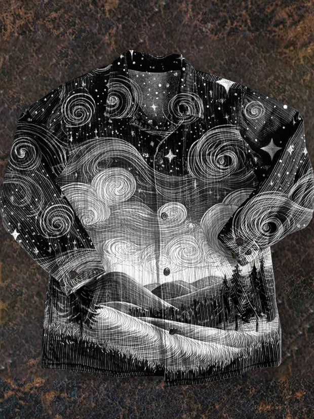 Dark Starry Sky Art Print Casual Coat Jacket