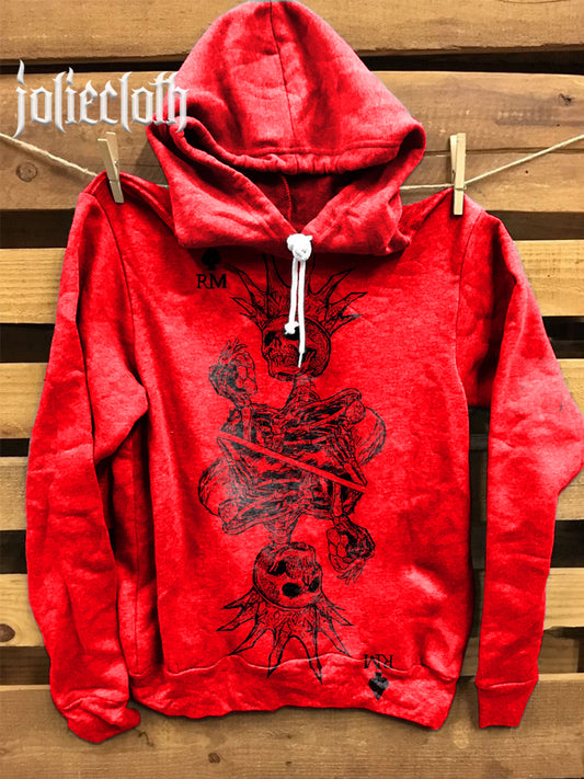 Unisex Skull Illustration Printed Casual Hoodie