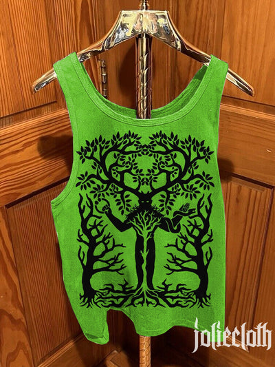 Unisex Mystical Totem Illustration Printed Cotton Tank Top