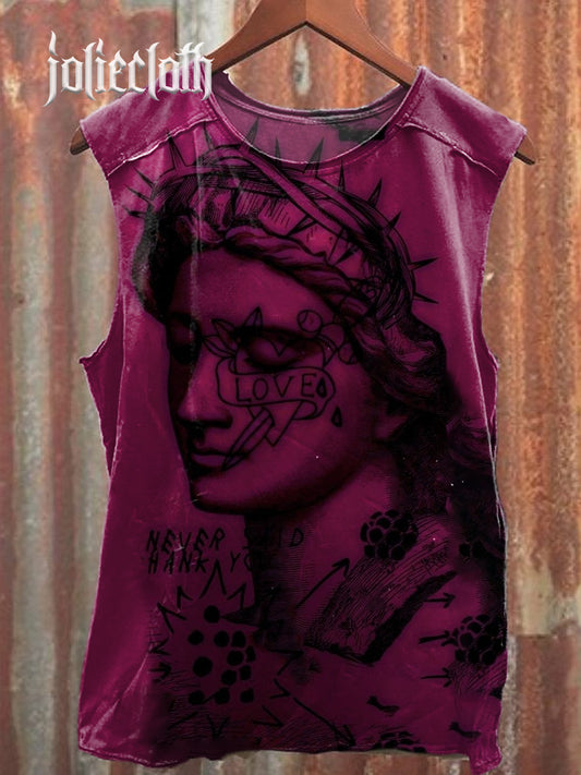 Unisex Vintage Art Illustration Cotton Tank Top