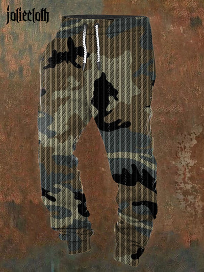 Men's Camouflage Illustration Printed Casual Sports Pants