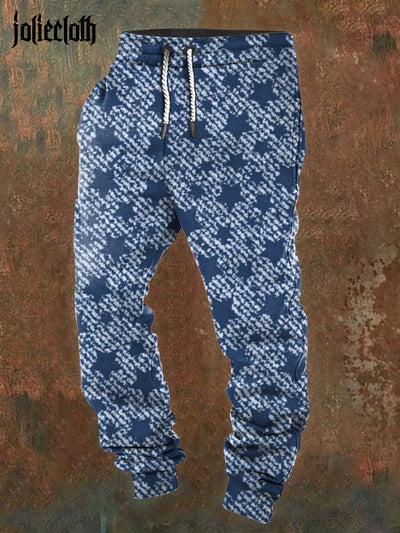 Men's Retro Illustration Printed Casual Sports Pants