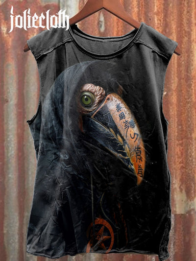 Unisex Falcon Print Casual Cotton Tank Top