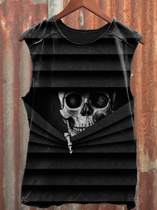 Men's Casual Skull Printed Tank Top
