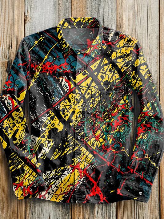 Gorgeous Graffiti Art Print Casual Long Sleeve Shirt