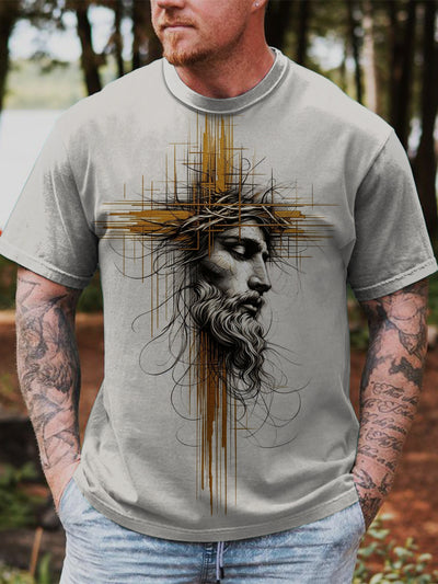 Jesus Printed Vintage Fashion Loose Short Sleeve T-Shirt