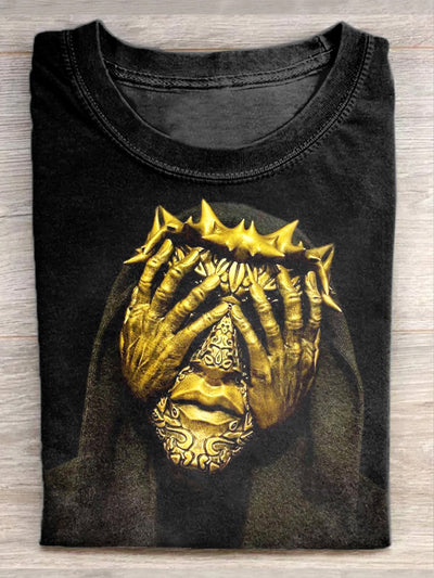 Unisex Underground Puppet Illustration Printed Casual Short Sleeve T-shirt
