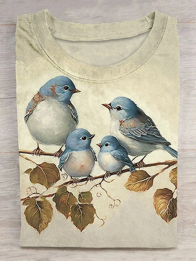 Unisex Animal Printed Vintage Fashion Loose Short Sleeve T-Shirt