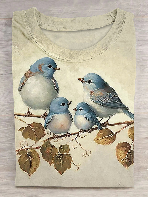 Unisex Animal Printed Vintage Fashion Loose Short Sleeve T-Shirt