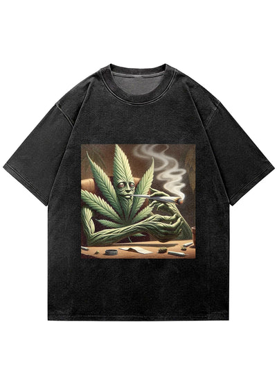 Funny Leaf Print Short Sleeve T-Shirt