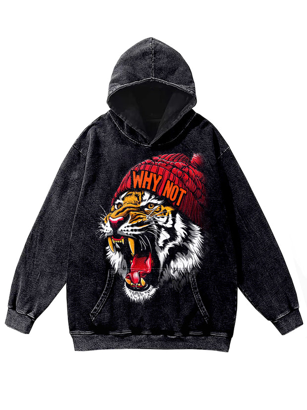 Vintage Tiger Print Casual Hoodie