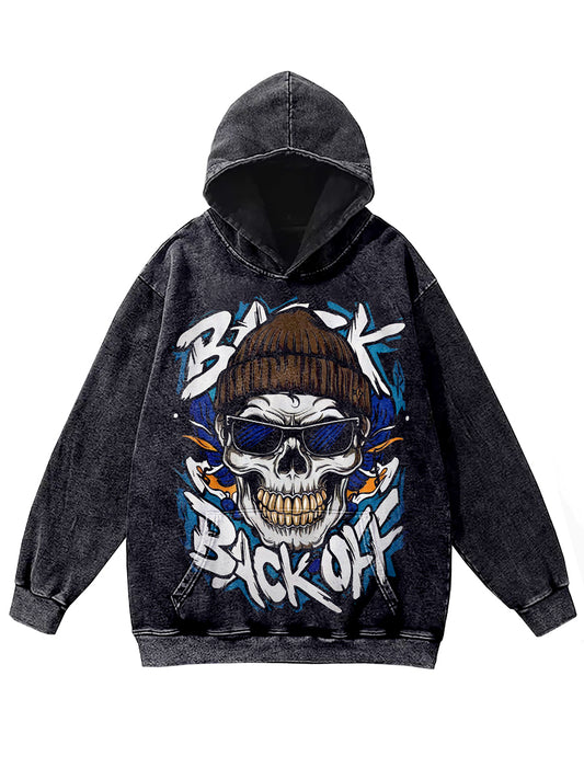 Retro Graffiti Skull Print Casual Hoodie