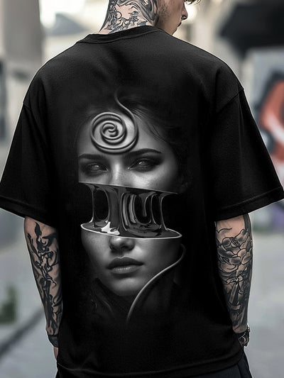 Vintage Horror Print Cotton Short Sleeve T-Shirt