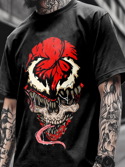 Fashion Skull Demon Totem Casual T-shirt